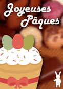 G&acirc;teau de P&acirc;ques avec &oelig;ufs color&eacute;s